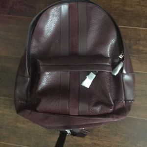 Brown coach leather backpack